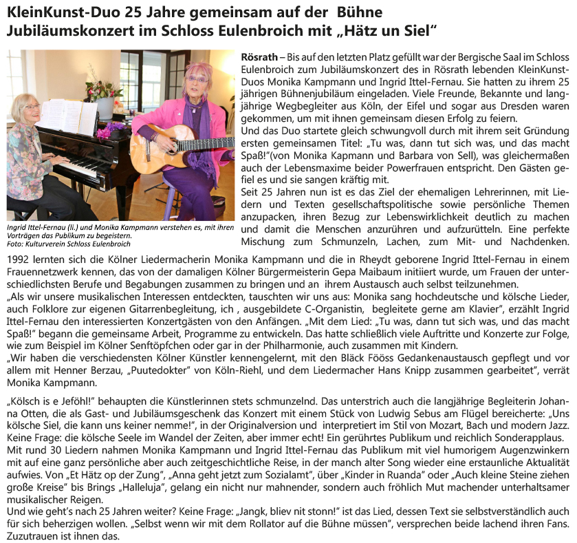 Kleinkunst-Duo-Bericht